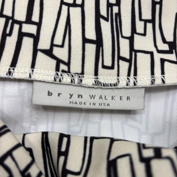Bryn Walker Size M Top Keeley Cream and Black Geometric Print Tunic Lagenlook - Picture 5 of 13